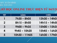 Thông Báo Học Online Từ 04/5/2021