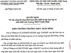 Quyết định công khai mua sắm thiết bị dạy học lớp 12 năm 2024