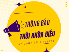 Thông Báo Thời Khóa Biểu Học Kì I -  Áp Dụng Từ Ngày 05/9/2024