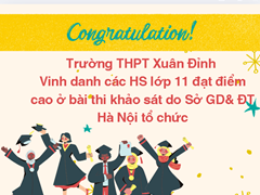 Trường THPT Xuân Đỉnh vinh danh các HS lớp 11 đạt điểm cao ở bài thi khảo sát do Sở GD& ĐT Hà Nội tổ chức