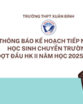 Thông Báo Kế Hoạch Tiếp Nhận Học Sinh Chuyển Trường Đợt Đầu HK2 Năm Học 2025-2026