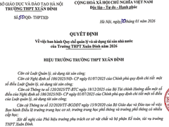 Quy Chế Quản Lý và Sử Dụng Tài Sản Nhà Nước Của Trường THPT Xuân Đỉnh Năm 2026