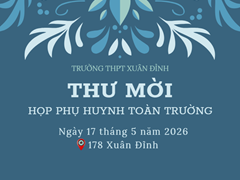 Thư Mời Họp Phụ Huynh Toàn Trường: "Tổng Kết Năm Học 2025-2026"